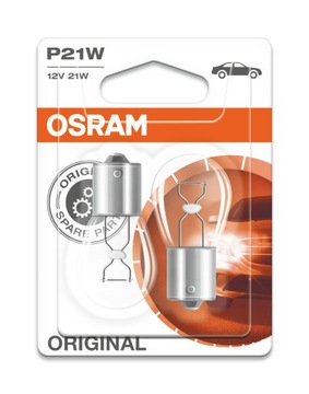 Галогенная лампа Osram P21W 12V BA15S Original Line DUO