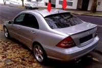фото thumb №6, Спойлер do mercedes c class w203 2001-2007 na стекло abs чёрный лак