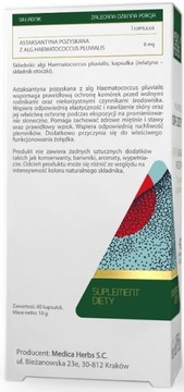 Medica Herbs ASTAKSANTYNA antyoksydant Algi 60k