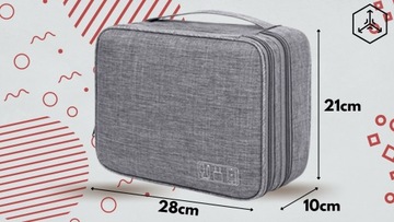 ORGANIZER TORBA ETUI PODRÓŻNA NA KABLE ELEKTRONIKĘ 5 RZEPÓW GRATIS POJEMNA