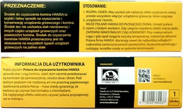 Журнал для удаления смолы Hansa Chimney Cleaner, зажигалка 1,1 кг