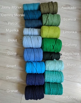 makrama chwosty kolorowa boho zielona niebieska
