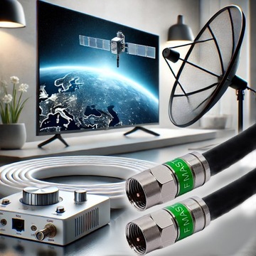 Kabel koncentryczny przewód antenowy SAT 3M czarny Wtyk F-Wtyk F