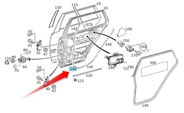 фото thumb №1, Кріплення прокладки двері w203 mercedes c клас tl