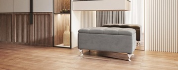 Скамейка Chesterfield, пуф, ящик для хранения, открывающийся ящик, багажник MODIANO CR, серый