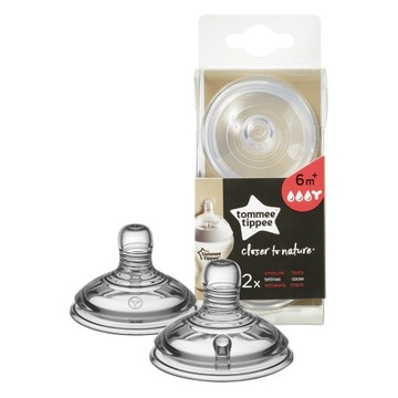 Соска Tommee Tippee для бутылочек 6+ 2 шт.