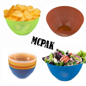 MISKA PLASTIKOWA FALA DUŻA TRANSPARENTNA DO SAŁATEK PRZEKĄSEK 4,5 L 26 CM