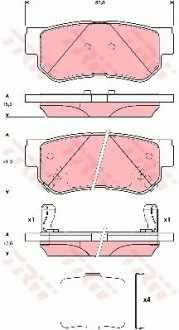 фото thumb №1, Trw gdb3432 тормозные колодки тормозные hyundai getz tb trw