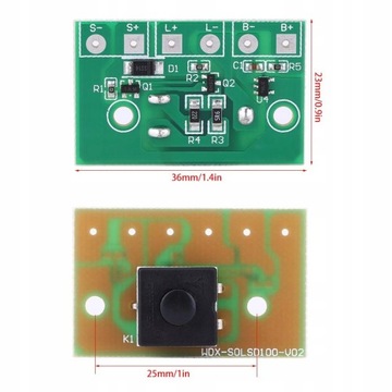 MODUŁ KONTROLERA LAMPY SŁONECZNEJ 3.7V
