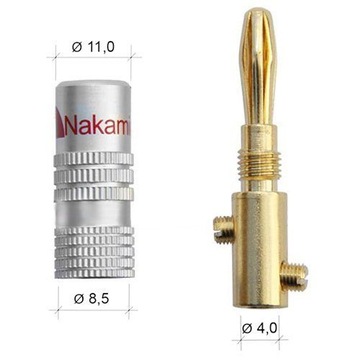 Акустический кабель NAKAMICHI 2х1,5 штырь типа «банан» 8м