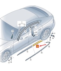 фото thumb №1, Audi e-tron gt rear left lower door молдинг 4j3853969y9b