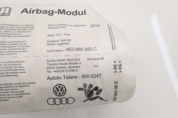 фото thumb №3, Audi a8 d3 02-09 подушка пасажира 4e0880203c