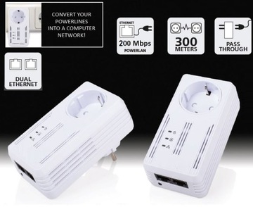 LuX FAST Сетевой передатчик POWERLINE LAN TRANSFER 2 шт. 200 Мбит/с
