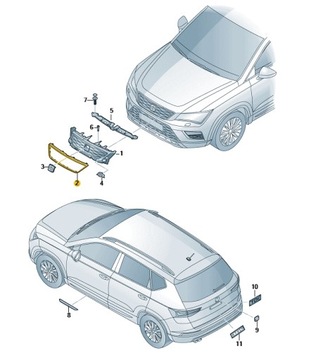 фото thumb №1, Рамка решётка хром перед seat ateca оригинал