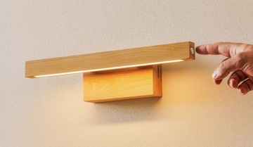 KINKIET ŚCIENNY LAMPA ŚCIENNA DREWNIANY SMALL LED Z WŁĄCZNIKIEM NOWOCZESNY