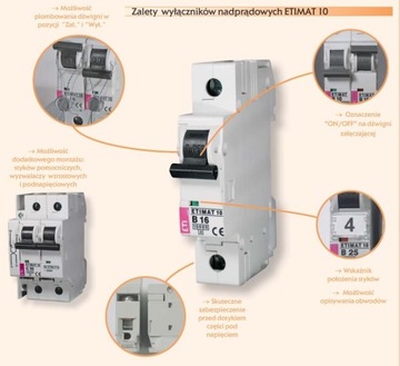 Автоматический выключатель ETIMAT10 3P C40 10 кА ETI