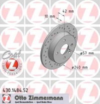 Тормозные диски zimmermann sport задняя opel meriva a 4 болты Цена, фото thumb