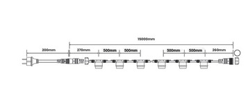 Girlanda Ogrodowa ZEWNĘTRZNA Łańcuch Żarówka FILAMENT 15m 30LEDxE27 PREMIUM
