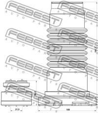 фото thumb №3, Febest mzshb-ghf-kit набір захисту пилозахисний, амортизатор