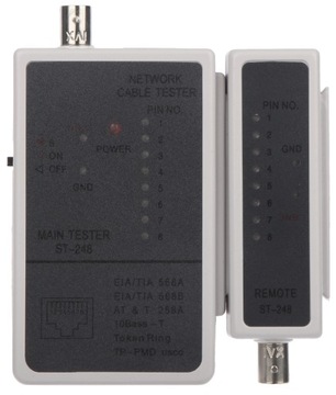 Тестер ST-248 для кабелей RJ45, UTP, FTP, BNC ABCV