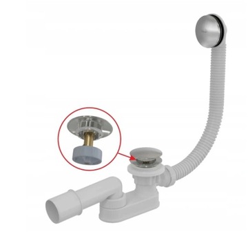 Сифон для ванны ALCAPLAST CLIK-CLAK низкий A507CKM