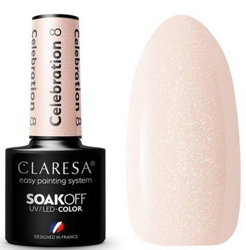 CLARESA ГИБРИДНЫЙ ЛАК ДЛЯ НОГТЕЙ КОЛЛЕКЦИЯ CELEBRATION CREAMY BEIGE