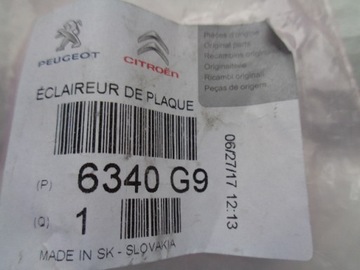 фото thumb №7, Citroen peugeot лампа освещение номерного знака регистрационный 6340g9 новое