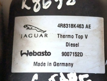 фото thumb №8, Отопление стояночный вебасто jaguar s-type рестайлинг x200 2004 4r8318k463ae