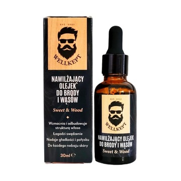 Olejek do Brody i Wąsów Sweet & Wood 30ml + Szczotka do Stylizacji