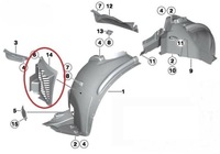 фото thumb №10, Bmw x5 e70 x6 e71 e72 оригинальная решётка заглушка подкрылок перед левая