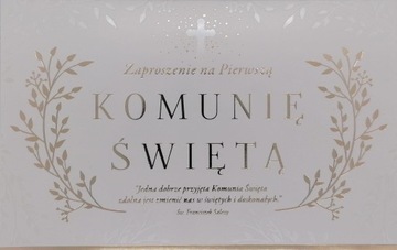 ZAPROSZENIE NA I KOMUNIĘ ŚWIĘTĄ, ZŁOCONE ELEMENTY