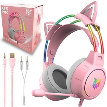 Игровые наушники Onikuma x15 Pro Cat ушей поверх