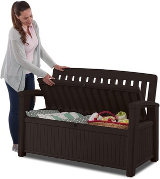 BOX Большая садовая СКАМЬЯ для балкона Keter PATIO SEAT Вместимость 227л