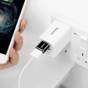 BASEUS MINI USB ADAPTER PRZEJŚCÓWKA PORT typu USB-A DO USB-C szybkie 2,4A