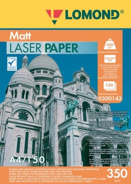 МАТОВАЯ ФОТОБУМАГА А4 350г ДВУСТОРОННЯЯ 150 шт. ЛАЗЕРНАЯ