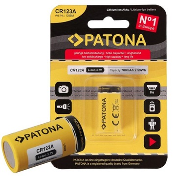 PATONA CR123A/16340 аккумулятор 3,7В 700мАч x3