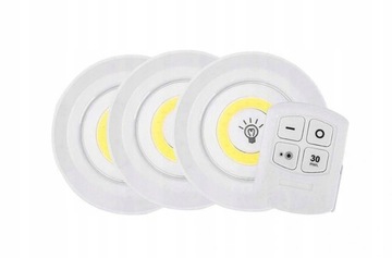 LAMPKA LED BEZPRZEWODOWA NA BATERIE 3 SZT PILOT