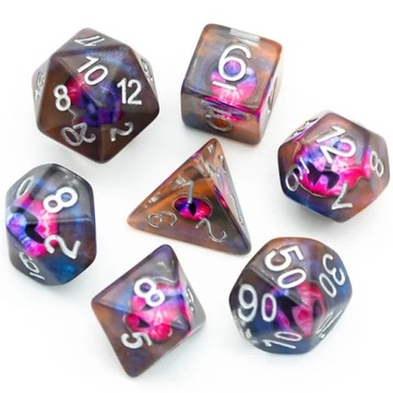 KOSTKI RPG OKO SMOKA MROKU ZESTAW 7 KOŚCI KOSTEK