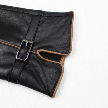Hot Winter Genuine Leather Gloves Women Brand Sheepskin Warm Solid Color