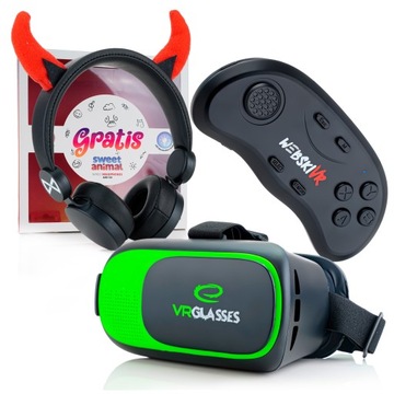 OKULARY GOOGLE VR 3D 360 STOPNI+PILOT BLUETOOT