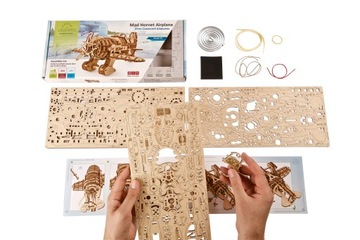 Самолет Mad Hornet UGEARS ДЕРЕВЯННАЯ МЕХАНИЧЕСКАЯ 3D МОДЕЛЬ ДЛЯ СБОРКИ