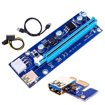 Riser rev 009S Gold USB 3.0 PCI-E 1x-16x 6PIN SATA