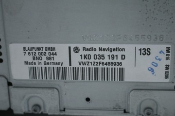 фото thumb №9, Радио vw golf passat touran 1k0035191d