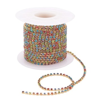 tb34-1m Taśma biżuteryjna cyrkonie ss6 2mm mix kol