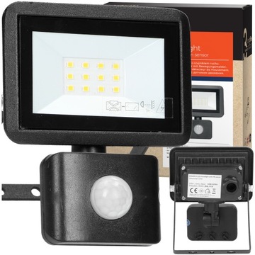 NAŚWIETLACZ LED HALOGEN LAMPA 10W Z CZUJNIK RUCHU