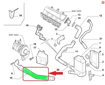 фото thumb №7, Труба шланг turbo интеркулер fiat panda 1.3 jtd d