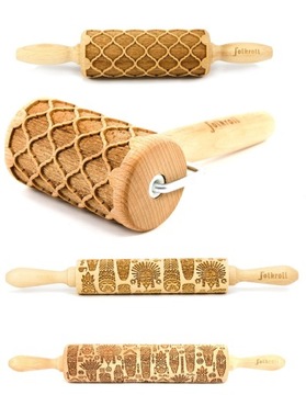 LIS JESIEŃ drewniany wałek do ciasta rolling pin wooden FOREST FOX big 43