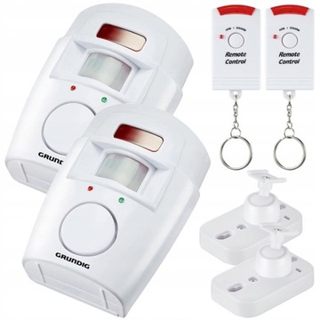 GRUNDIG 2x БЕСПРОВОДНАЯ СИГНАЛИЗАЦИЯ ДАТЧИК ДВИЖЕНИЯ 105 дБ