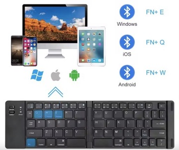 СКЛАДНАЯ ПОРТАТИВНАЯ КЛАВИАТУРА BLUETOOTH, ЧЕРНАЯ