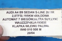 фото thumb №8, Audi a4 b9 крышка заливка топлива бензин sedan 17r 8w0010508m
